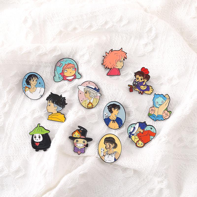 Cute Cartoon Alloy Lapel Pin - Anime Character Decorative Brooch Badge
