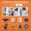 6/8/9 Sheets Halloween Window Clings Cute Ghost Pumpkin Bat Removable Self Adhesive For Home Party Glass Decor