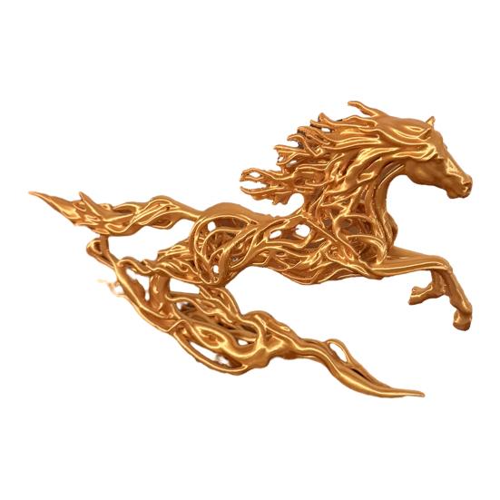 

3D-надрукована фігурка коня, що стоїть, порожня скульптура коня, настільний декор, кінські знаки зодіаку для дому, столу, полиці S золотистий