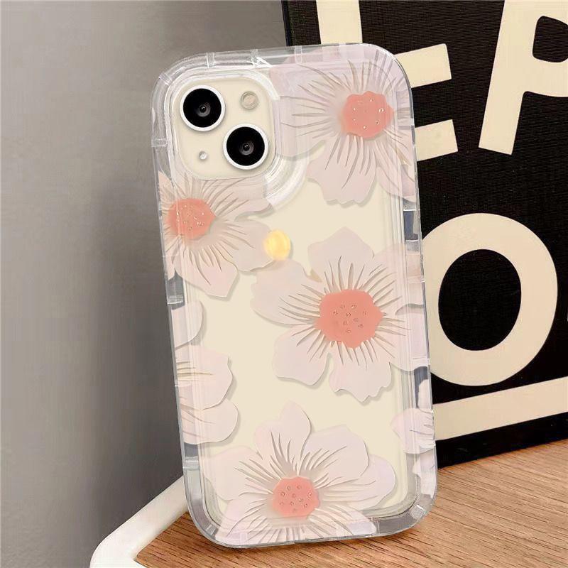 Flower Phone Case For iPhone 13 Case iPhone 11 15 12 16 14 Pro Max XS XR X 7 8 16 Plus SE Aesthetic Floral Cute Cover Cases
