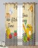 2Panels Chiffon Sheer Curtain Kitchen Curtain Kitchenware Chef Print  Voile Tulle Cortinas for Kitchen LivingRoom Window Cortina