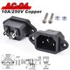 AC Power Socket Rocker Switch Inlet Power Plug C13 C14 Socket 3Pin AC Electrical Connector with 250V 10A Fuse and Red Lamp