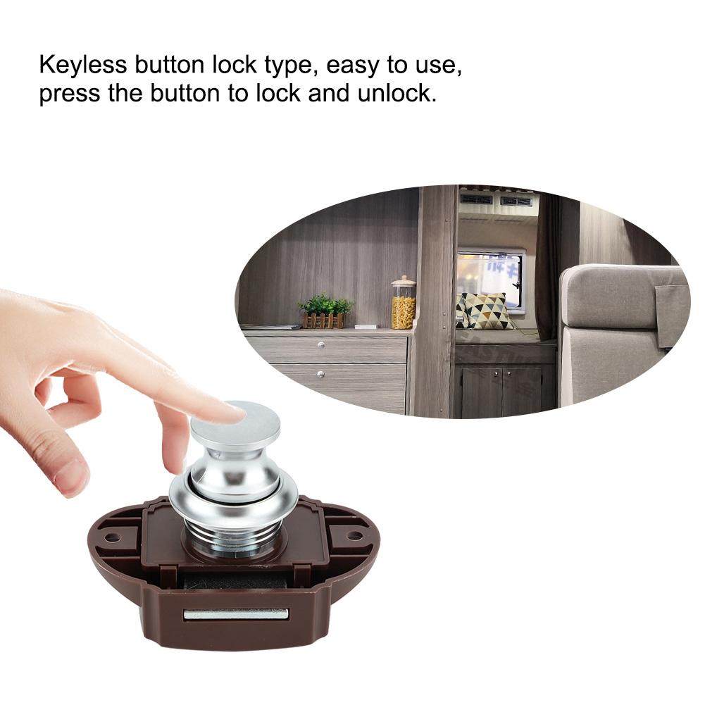 Car Boat Keyless Push Button Lock RV Cabinet Drawer Safety Latch Lock