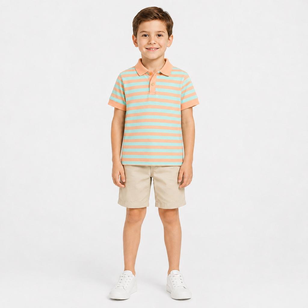 Kids Striped Short Sleeve T-Shirt - Stylish Casual Top for Boys and Girls