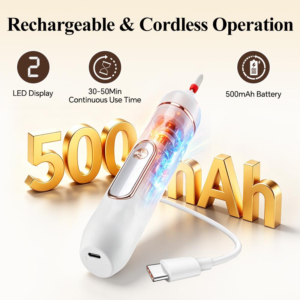 2 in 1 Electric Nail File Electric Foot Gringder, Dual Speeds Nail Drill Manicure Pedicure Tool Set With 5 Grinding Heads