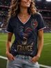 2026 Nuova Maglia da Calcio 3D Stampata della Francia per Donna T-shirt Abbinata per Famiglia Adatta per l'Uso Quotidiano e l'Allenamento Asciugatura Rapida
