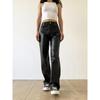 Plus Size PU Leather Retro Slimming Straight Leg Pants for Women - Spring & Autumn Trend
