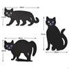 3x Schwarze Katze Metall Dekorative Gartenstecker Silhouettenstatuen Einfach zu Installieren Halloween Dekoration