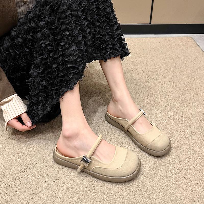 Mary Jane Shoes Women's Summer  Single Shoes Thick Heel Small Leather Shoes 2025 New Style Matching Skirt Gentle Style