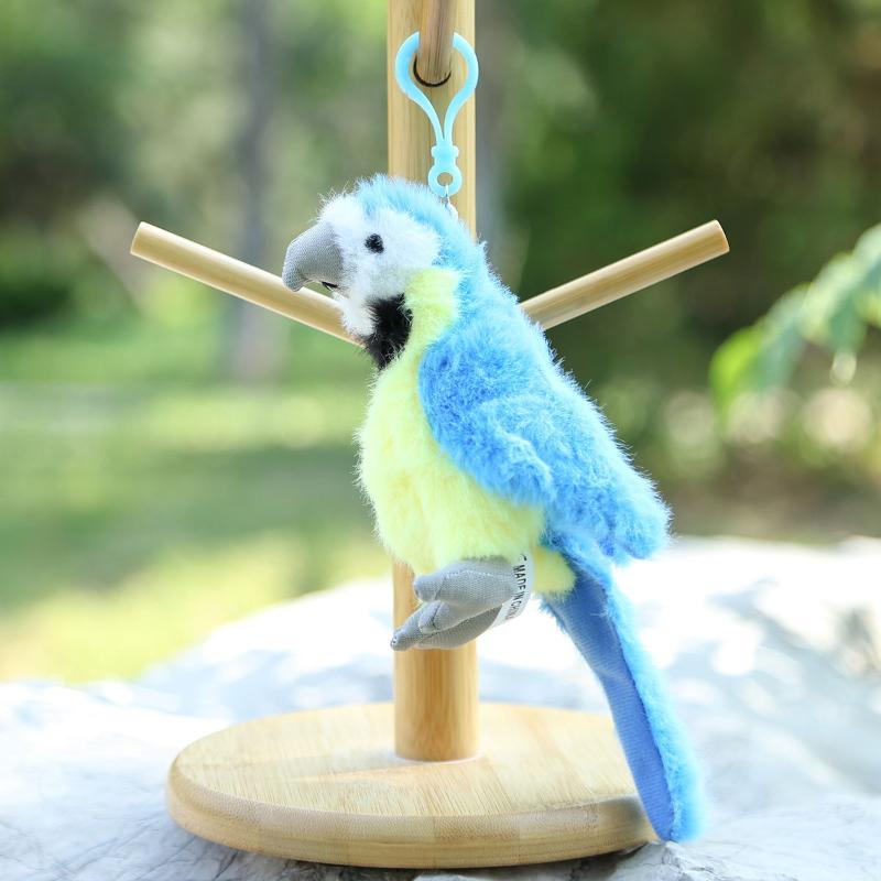 Macaw Simulated Plush Toys Cute Parrot Plushie Toy Stuffed Animal Plush Keychains Women's Handbag Pendants Kawaii Puppets