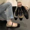 Fashion Flat Shoes for Women's Mary Jane Shoes Spring and Autumn New Style Flat Bottomed Square Toe Casual Plus Size Women's Shoes