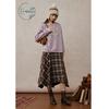 ZIHAN Women's Retro Irregular Plaid A-Line Skirt