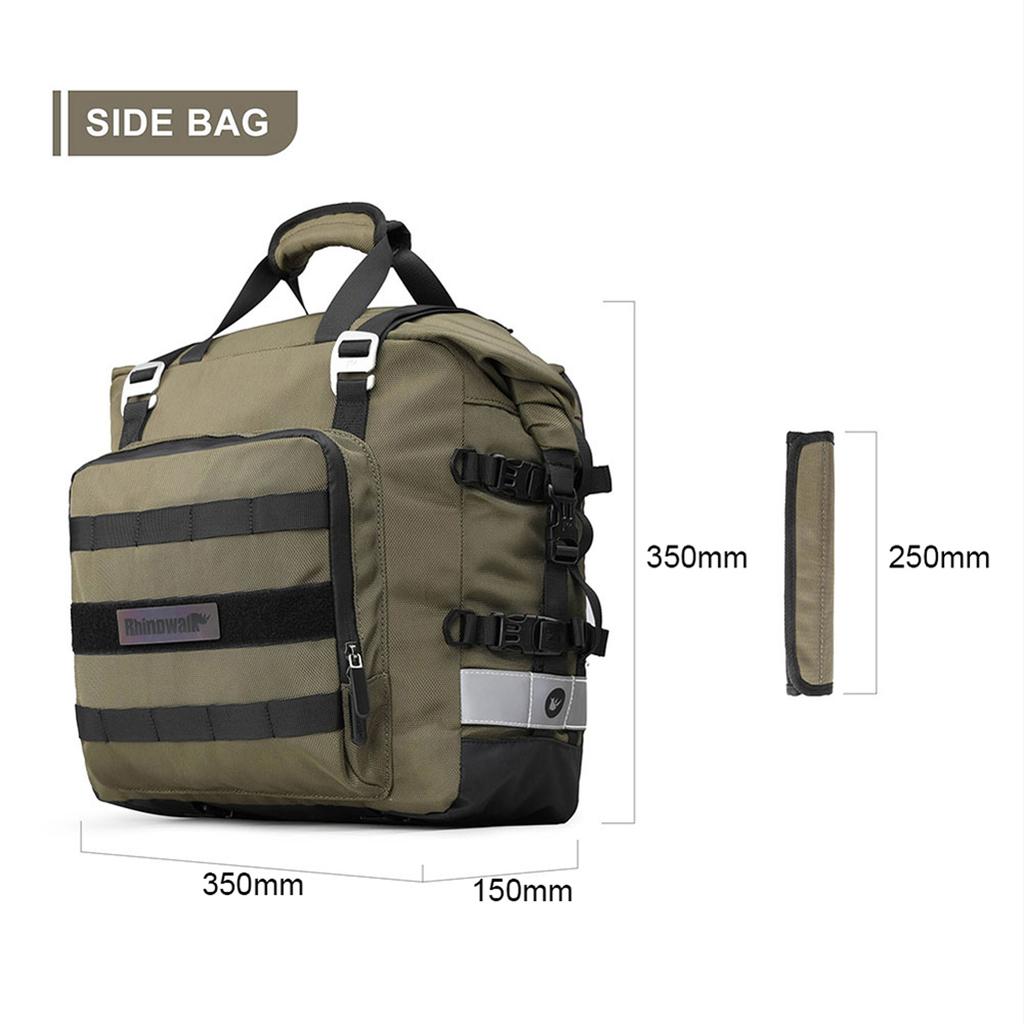 Polyester Motorcycle Bag 20L Large Capacity Universal Side Saddle Bag with Removable Waterproof Inner Bag Outdoor