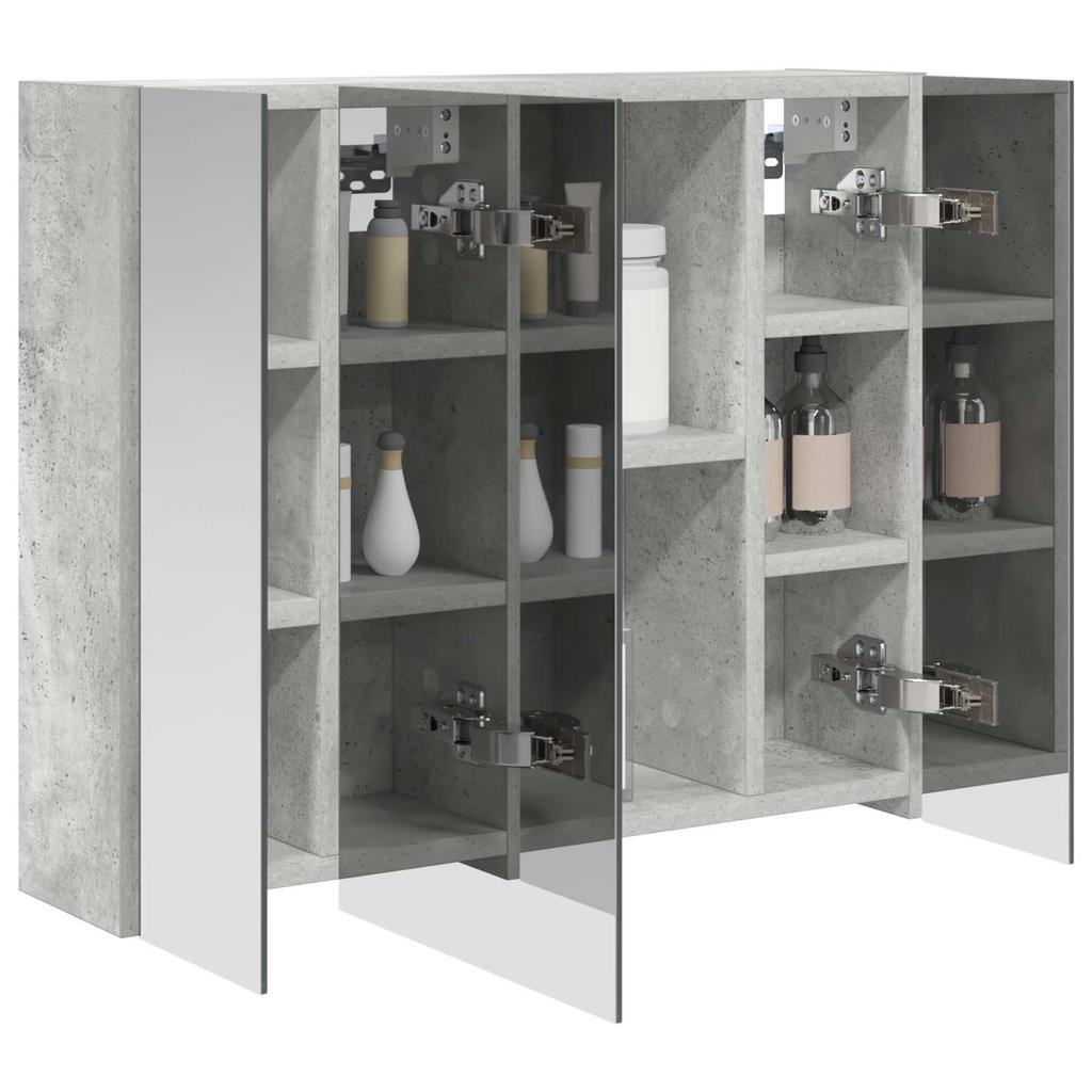 Bathroom Mirror Cabinet Concrete Grey 60 x 14.5 x 50 cm