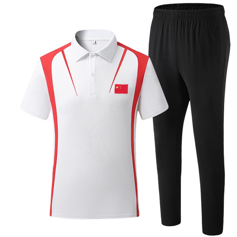 Summer Short Sleeve Sports Set for Men  Women: Polo Shirt  Running Uniform S