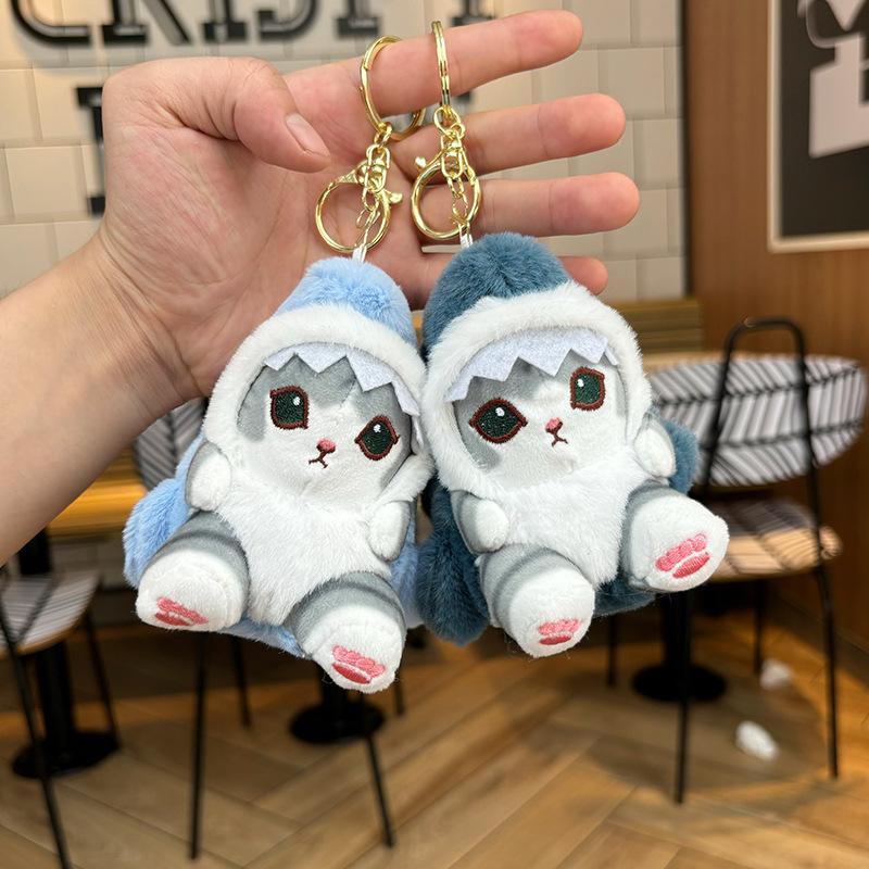 Internet celebrity Kapibara shark cat plush small pendant bag pendant Japanese cartoon doll scratching machine doll