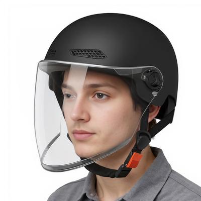 Retro Motorcycle Half Helmet Open Face Sun Protection Quick Release Hat for Motor Scooter ATV Electric Bike Motocross Riding