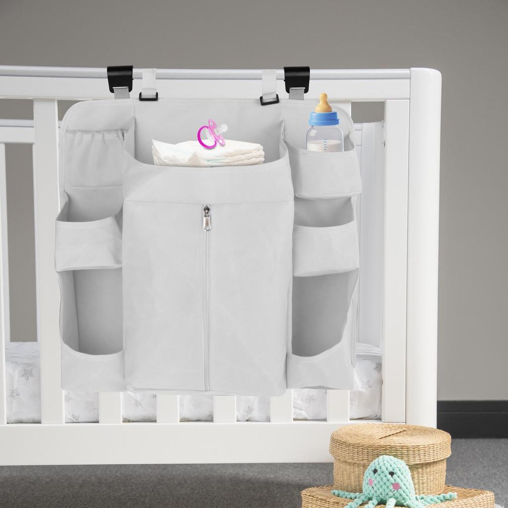 Hanging Diaper Stacker Ample Storage Nursery Organizer with 13 Pockets for Crib and Changing Table Organization