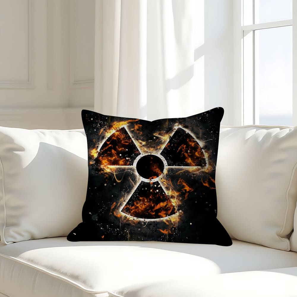 Creative R-Radiation Logo Pillow Case Removable Washable Cushion Cover – All-Season Soft Linen
