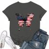 Adults Casual Daily Round Neck Independence Day Printed Short Sleeved T-shirt Letter Top