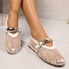 Fashion Women's New Fashion Metal Decor Belt Flat Soft Soled Mary Jane Shoes Ladies Mesh Breathable Casual Round Toe Flats Women Shoes