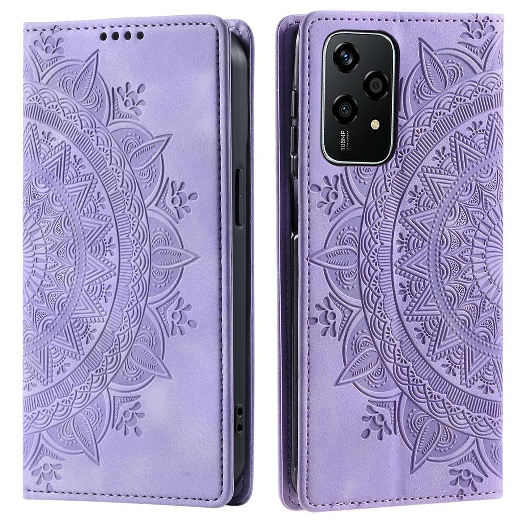 For Honor 200 Lite Case Wallet PU Leather Magnetic Absorption Mandala Floral Phone Cover