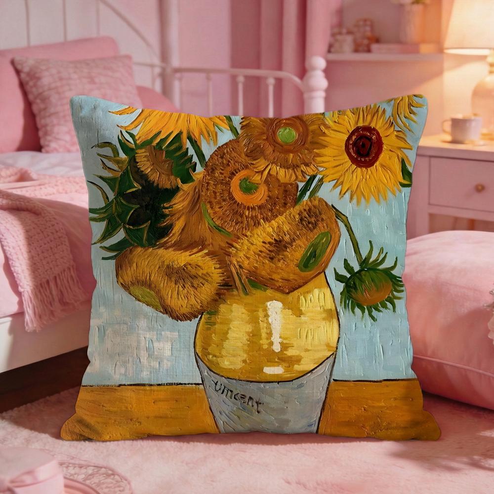 Vincent Van Gogh Art Paintings Cushion Cover Premium Comfort Reversible Pillow CoveTwo In One Design For Any Room  Car Interior