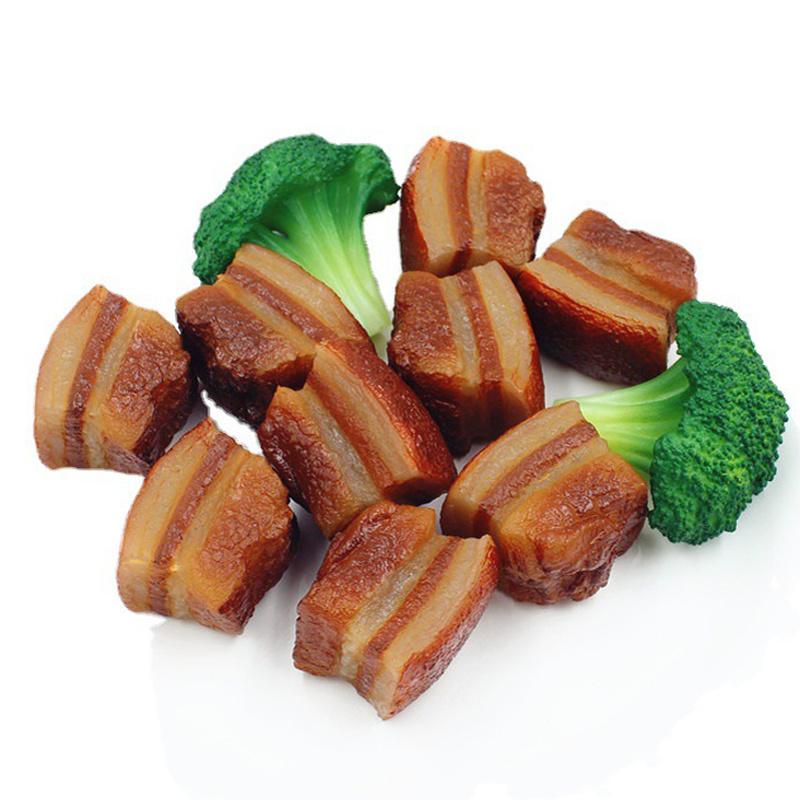 1Pc Artificial Foods Simulation Braised Pork Meat Product Model Fake Pork Belly Three-layer Meat Dongpo Meat Pork Kid Toys