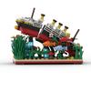 Titanic Cruise Ship Model MOC Break In Half Building Blocks Sea Life Fish Plant Bricks Boat Sets Display Assemble Toys