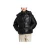 Adidas Originals Clover FW22 Down Jacket With Brand Logo Embroidery And Solid Color Single-Breasted Hooded Design Women Outerwear Black HS9526