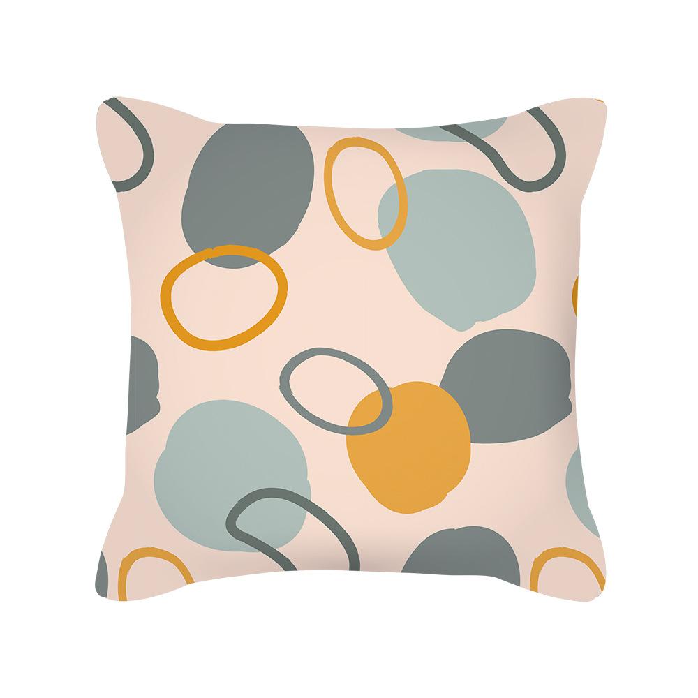 Nordic Morandi Color Geometric Abstract Peach Skin Pillowcase Cushion New Home
