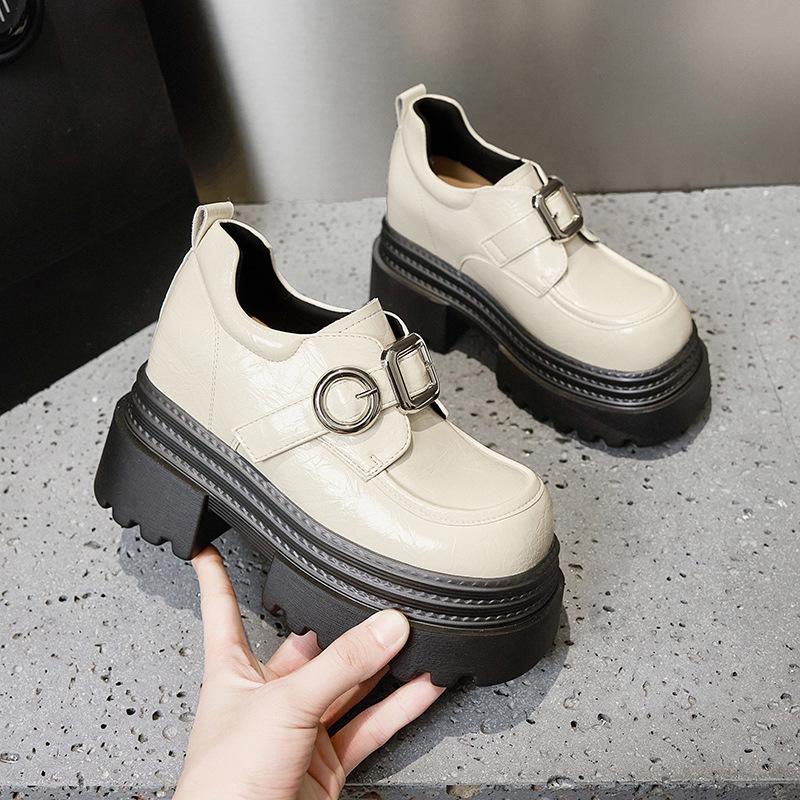 Women's 2025 Spring Fashion British-Style Thick-Soled Hidden Heel Loafers