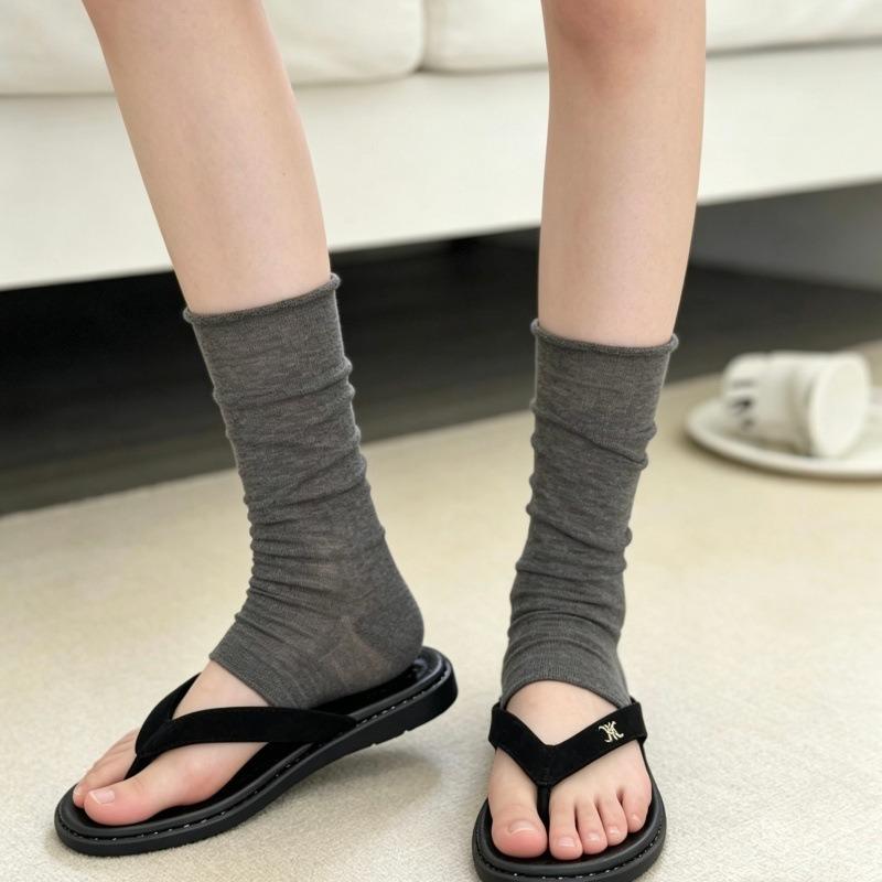Summer Lightweight Stocking Pile-up Socks for Women, Ankle-length Leg Warmers, Versatile Socks