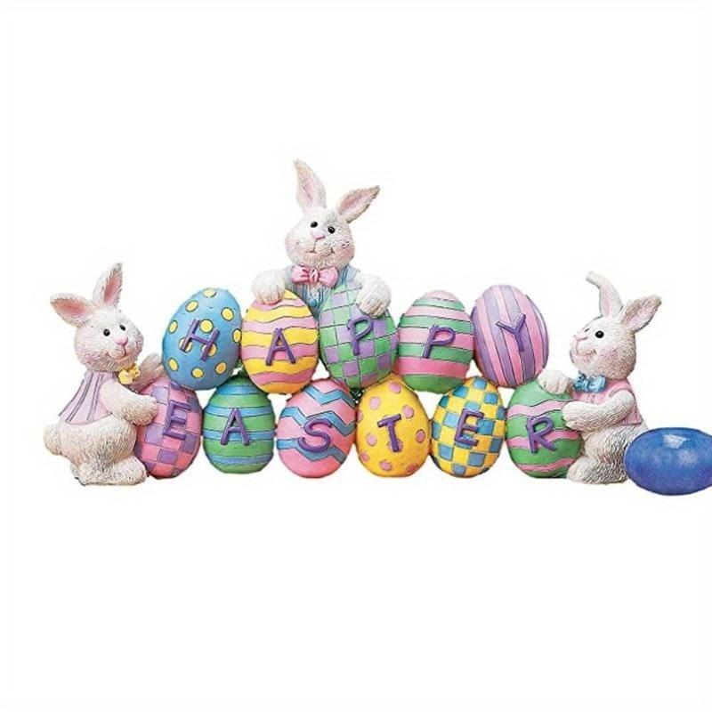 Påsk 2025 Vårkanin Bordsdekoration Söt Hantverkskanin Figurer Heminredning Festtillbehör Partydekoration Alla hjärtans dag