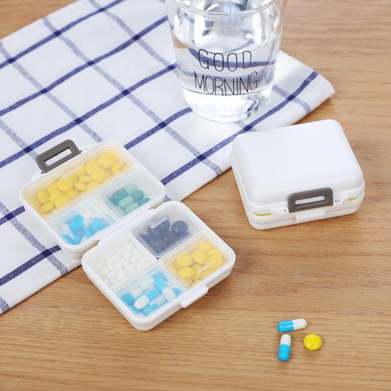 Pill Storage Box Food Grade Compact Size Multi-compartments Good Seal Effect Large Capacity Item Storage Reusable 7 Grids Tablet