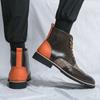 Mens Retro Pointed Toe Ankle Boots British Style Large Size Formal Casual Leather