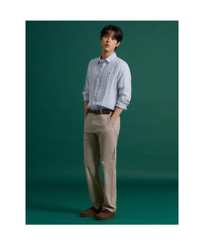 Binpolmen Linen Striped Shirt Blue