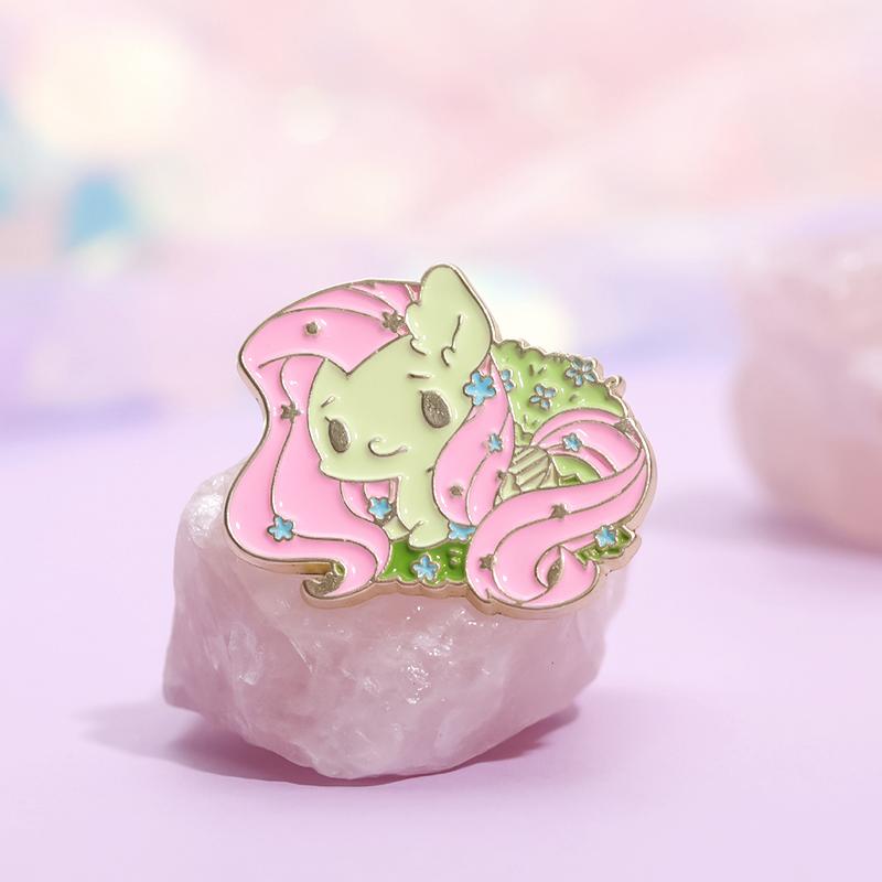 Little Horse Enamel Pins Custom Colorful Hair Brooches Lapel Badges Cartoon Animal Funny Jewelry Gift for Kids Friends