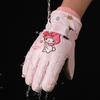 Kuromi Melody Winter Children Fleece Gloves Waterproof Outdoor Ski Warm Outdoor Cycling Gloves Windproof Cold Resistant Sanrio