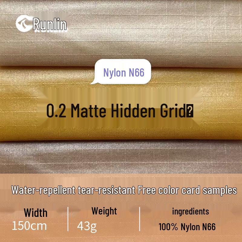 

In-Stock Matte Nylon N66 Hidden Grid Waterproof Lightweight Windbreaker Fabric Contact customer service for free color card