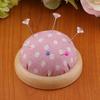Cotton Cloth Pincuhion with Wooden Base Pin Cushion Needlework Embroidery