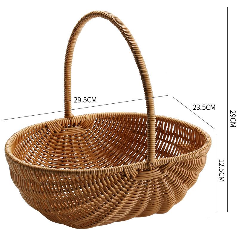 Rattan-Style Watermelon Basket for Shopping, Vegetables, Fruits, and Picnics