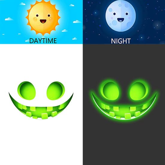 Halloween Ghost Face Decorations Glow In The Dark Sticker, Self-adhesive Shape Decals, Peel And Stick Decals Waterproof PVC Stickers, for Walls