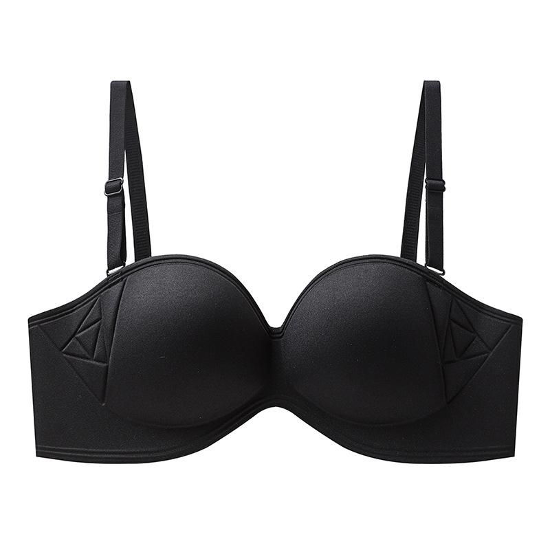 Strapless Push-Up Half-Cup Bandeau Bra – Non-Slip, Anti-Sag, Sexy Off-Shoulder Design