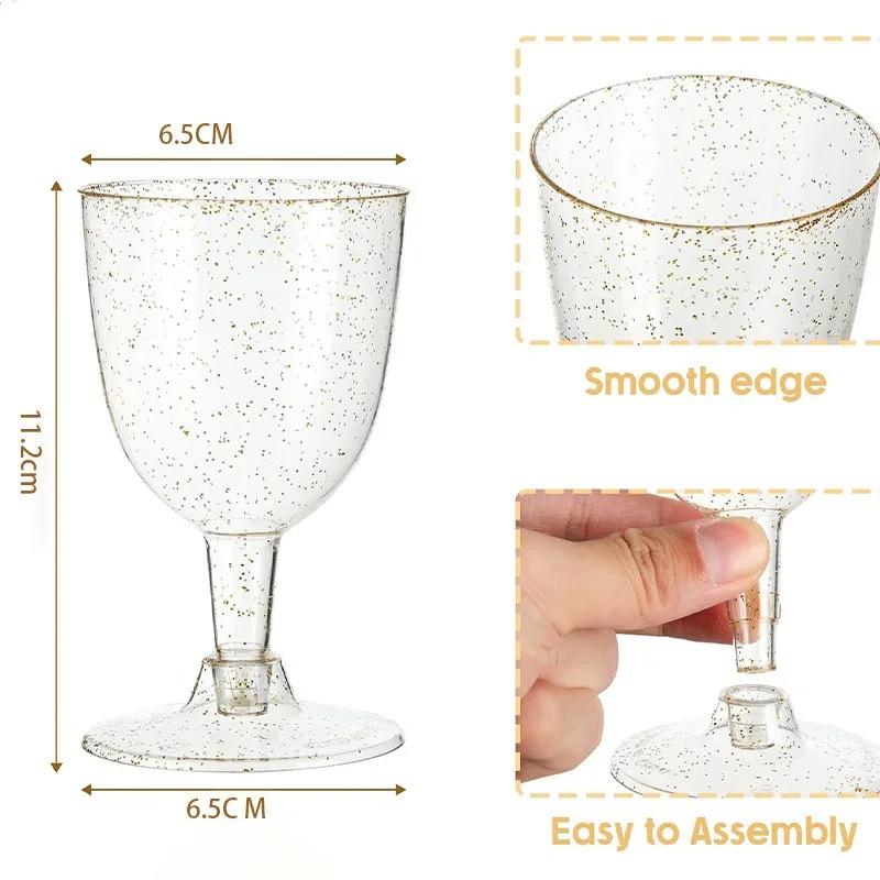 25 PCS Plastic Clear Champagne Cups Beer Cups Wine Goblets Reusable Juice Drink Cups for Bar Party Wedding Camping