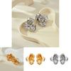 Elegant Vintage Luxury Alloy Floral Earrings With Exquisite Layered Gold Design For Women