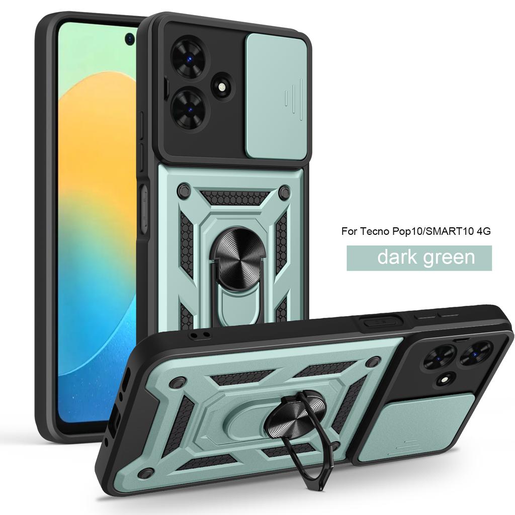 For Infinix Smart 10 Case Infinix Smart 10 Cover Magnetic Ring Holder Armor Phone Case Slide Camera Protect Back Cover