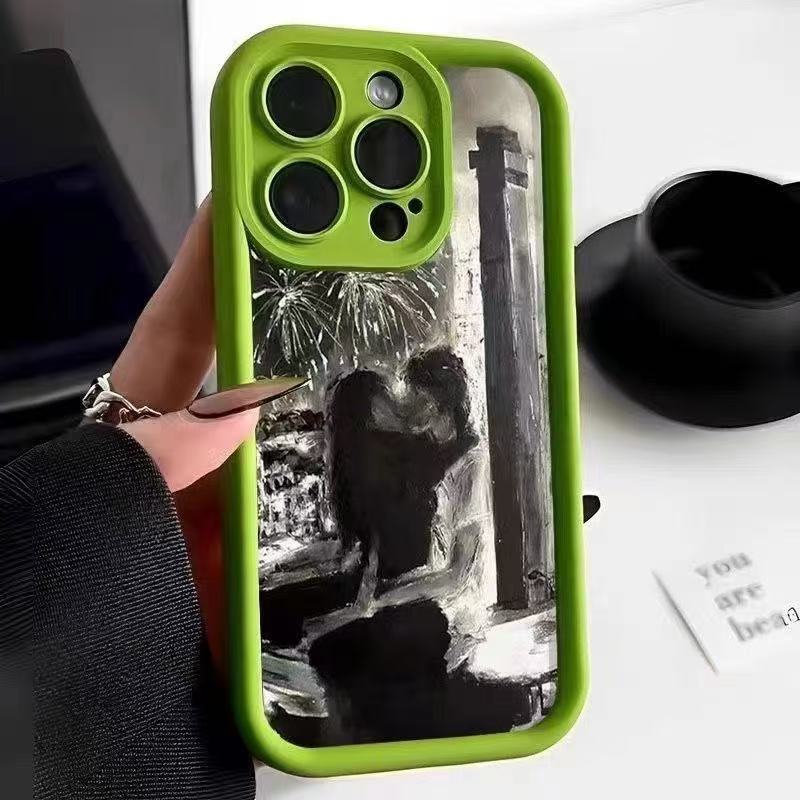 New couple suitable for iphone16pro mobile phone case Apple 15 anti-drop 14 art 13promax Europe and America 12x