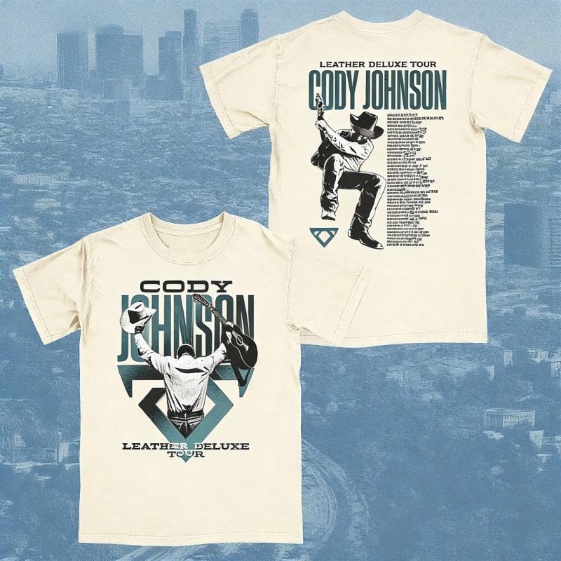 Cody Johnson Merch Leather Deluxe Photo Tour Unisexs and Womens TShirts Touring Set Comfortable and Breathable