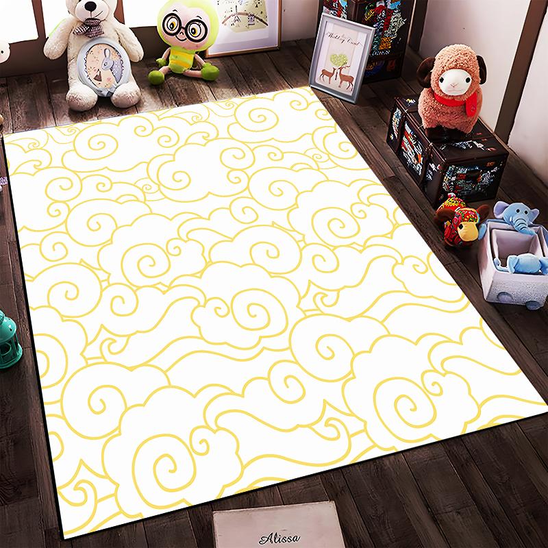 Golden Cloud Pattern Design Rug Non-slip rug suitable for living room and bedroom sofas